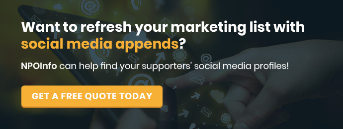 Get a free quote for NPOInfo's social media appending services.